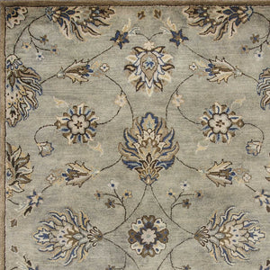 HomeRoots 9' Hand-Tufted Wool Floral Area Rug for Timeless Elegance and Warmth in Large Living Spaces 9' X 13' 350611