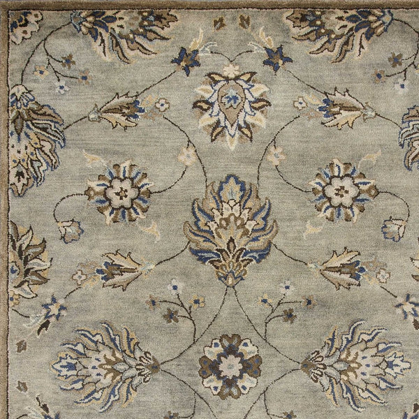 HomeRoots 9' Hand-Tufted Wool Floral Area Rug for Timeless Elegance and Warmth in Large Living Spaces 9' X 13' 350611