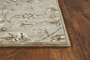 HomeRoots 9' Hand-Tufted Wool Floral Area Rug for Timeless Elegance and Warmth in Large Living Spaces 9' X 13' 350611