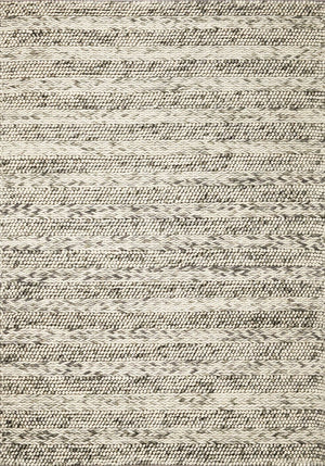 HomeRoots 9' Hand-Woven Wool Striped Area Rug - Artisan Crafted, Durable, Soft Texture for Modern Spaces 9' X 13' 350614