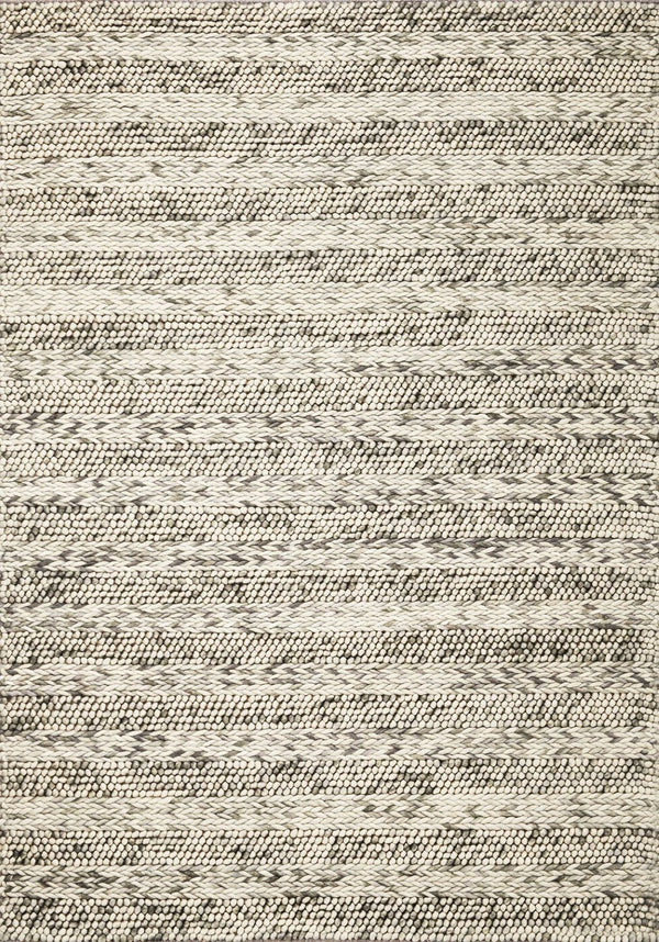 HomeRoots 9' Hand-Woven Wool Striped Area Rug - Artisan Crafted, Durable, Soft Texture for Modern Spaces 9' X 13' 350614