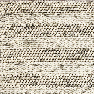 HomeRoots 9' Hand-Woven Wool Striped Area Rug - Artisan Crafted, Durable, Soft Texture for Modern Spaces 9' X 13' 350614