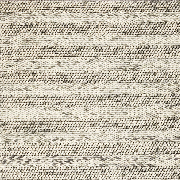 HomeRoots 9' Hand-Woven Wool Striped Area Rug - Artisan Crafted, Durable, Soft Texture for Modern Spaces 9' X 13' 350614