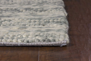 HomeRoots 9' Hand-Woven Wool Striped Area Rug - Artisan Crafted, Durable, Soft Texture for Modern Spaces 9' X 13' 350614