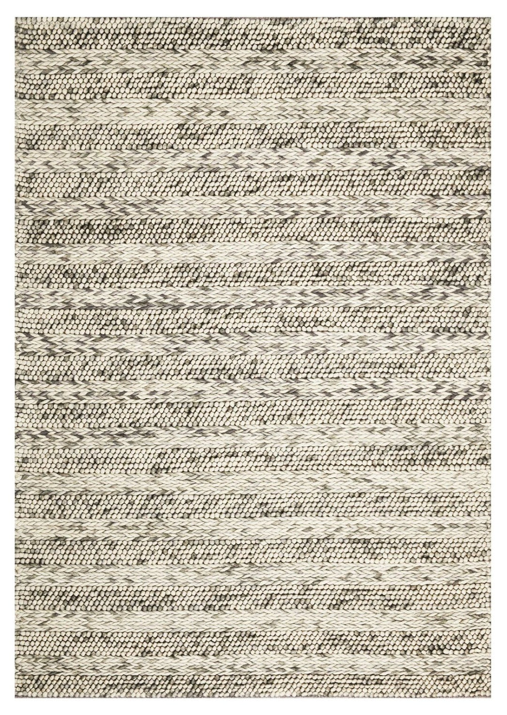 HomeRoots 9' Hand-Woven Wool Striped Area Rug - Artisan Crafted, Durable, Soft Texture for Modern Spaces 9' X 13' 350614