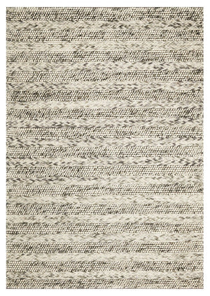HomeRoots 9' Hand-Woven Wool Striped Area Rug - Artisan Crafted, Durable, Soft Texture for Modern Spaces 9' X 13' 350614
