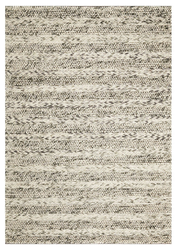 HomeRoots 9' Hand-Woven Wool Striped Area Rug - Artisan Crafted, Durable, Soft Texture for Modern Spaces 9' X 13' 350614