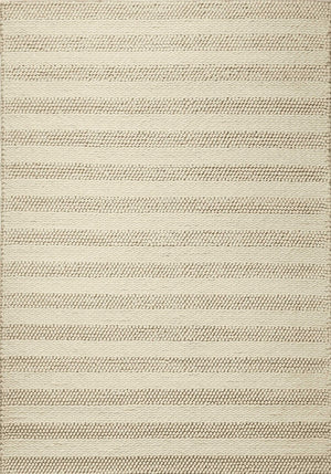 HomeRoots 9' Hand-Woven Ivory and White Wool Striped Area Rug for Elegant, Cozy Home Décor Solutions 9' X 13' 350615