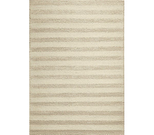 HomeRoots 9' Hand-Woven Ivory and White Wool Striped Area Rug for Elegant, Cozy Home Décor Solutions 9' X 13' 350615