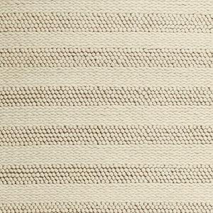 HomeRoots 9' Hand-Woven Ivory and White Wool Striped Area Rug for Elegant, Cozy Home Décor Solutions 9' X 13' 350615