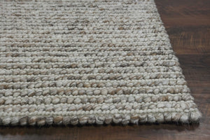 Homeroots 9' X 13' Natural Beige Hand Woven Knobby Loop Indoor Area Rug  Wool 350616