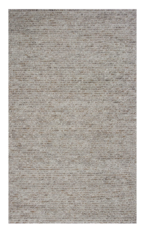 Homeroots 9' X 13' Natural Beige Hand Woven Knobby Loop Indoor Area Rug  Wool 350616