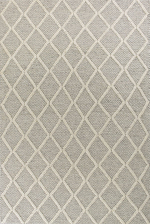 Homeroots 9' X 13' Grey Hand Woven Diamond Pattern Indoor Area Rug  Wool 350618