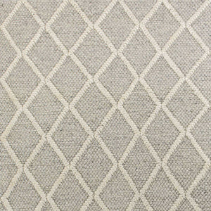 Homeroots 9' X 13' Grey Hand Woven Diamond Pattern Indoor Area Rug  Wool 350618