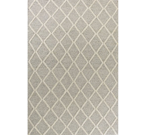 Homeroots 9' X 13' Grey Hand Woven Diamond Pattern Indoor Area Rug  Wool 350618