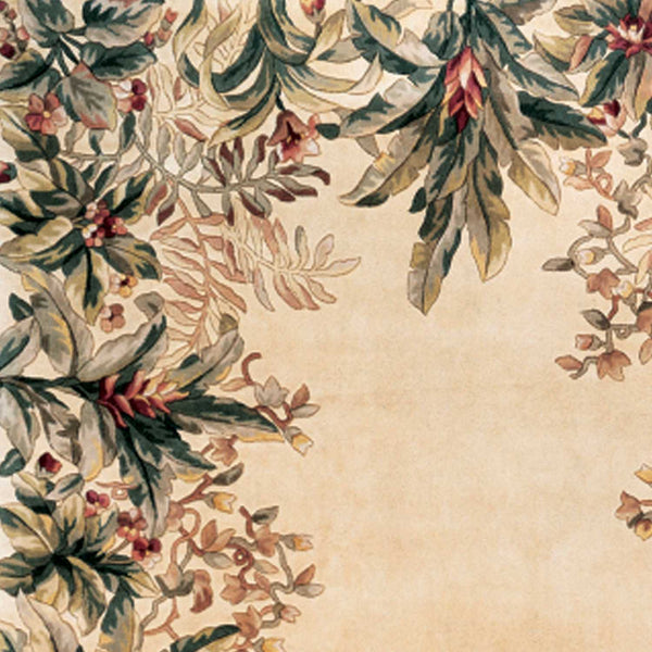 Homeroots 9' X 13' Ivory Wool Floral Hand Tufted Area Rug  Wool 350625