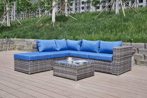 English Elm Patio Sofa With All-Weather Cushions For Stylish Outdoor Relaxation And Entertaining Spaces B205S00063-GIGA