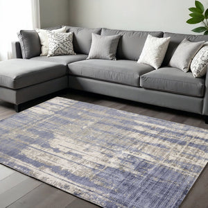 HomeRoots 9' Gray and Ivory Abstract Area Rug - Hand-Loomed Artisan Craftsmanship for Modern Living Spaces 9' X 13' 350640