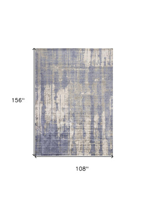 HomeRoots 9' Gray and Ivory Abstract Area Rug - Hand-Loomed Artisan Craftsmanship for Modern Living Spaces 9' X 13' 350640