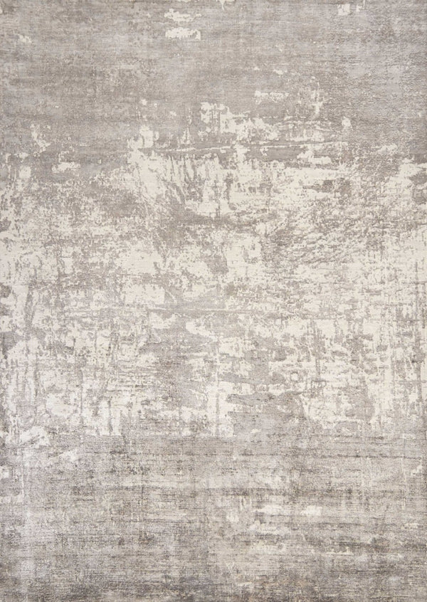 HomeRoots 9' Abstract Hand Loomed Area Rug in Beige and Ivory - Luxurious Soft Viscose for Modern Spaces 9' X 13' 350642