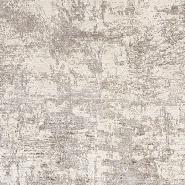 HomeRoots 9' Abstract Hand Loomed Area Rug in Beige and Ivory - Luxurious Soft Viscose for Modern Spaces 9' X 13' 350642
