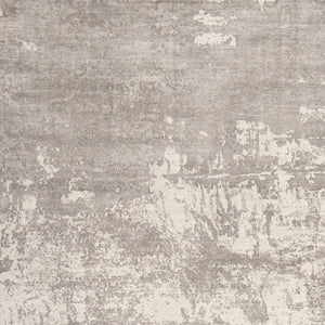 HomeRoots 9' Abstract Hand Loomed Area Rug in Beige and Ivory - Luxurious Soft Viscose for Modern Spaces 9' X 13' 350642
