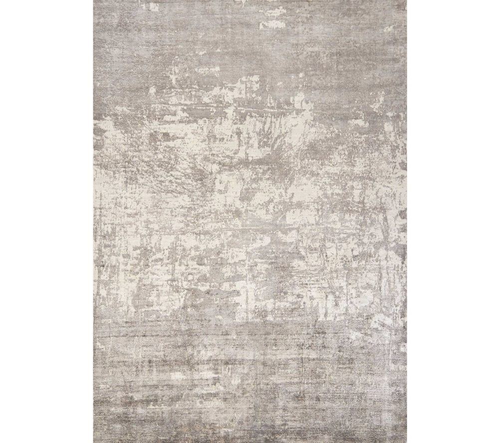 HomeRoots 9' Abstract Hand Loomed Area Rug in Beige and Ivory - Luxurious Soft Viscose for Modern Spaces 9' X 13' 350642