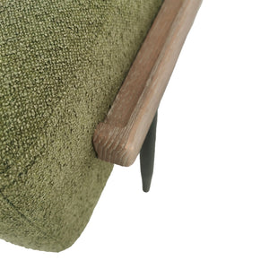 English Elm 1 Cocktail Ottoman with Slide Tray Green – Upholstered Plywood Seat, Adjustable Height 18–20", Metal Legs B035P319672