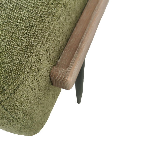 English Elm 1 Cocktail Ottoman with Slide Tray Green – Upholstered Plywood Seat, Adjustable Height 18–20", Metal Legs B035P319672