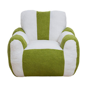 English Elm Bean Bag Chair Teddy Plush Heart Backrest Foam Filled Accent Seat for Adults White+Green W2510P465454