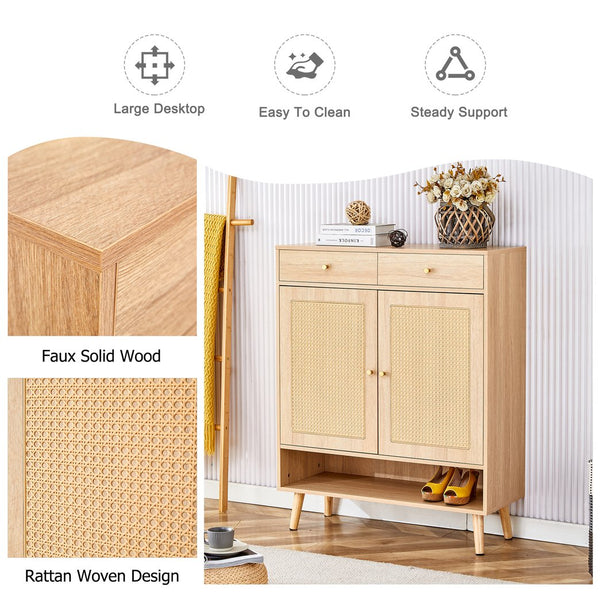 English Elm Multi-Functional Modern Minimalist Mdf Shoe Cabinet - Stylish Storage For Nordic & Industrial Homes W3226P278927