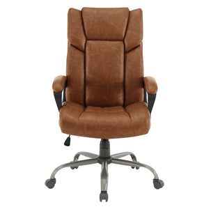 OSP Home Furnishings Execuative High Back Faux Leather Office Chair with Lumbar Support and Pneumatic Lift High-Back Saddle FL14570-U41