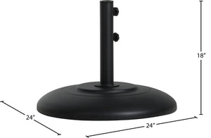 Meridian Furniture Cozumel Heavy Duty Steel Patio Umbrella Base with Wheels for Outdoor Stability and Support Black 350Black
