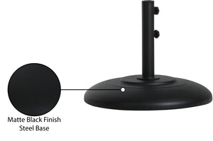 Meridian Furniture Cozumel Heavy Duty Steel Patio Umbrella Base with Wheels for Outdoor Stability and Support Black 350Black
