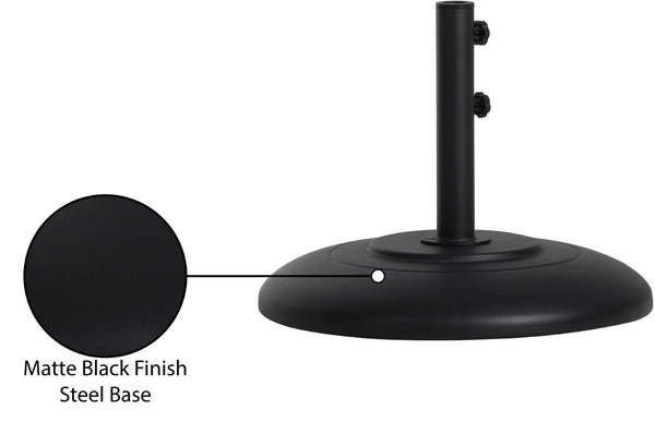 Meridian Furniture Cozumel Heavy Duty Steel Patio Umbrella Base with Wheels for Outdoor Stability and Support Black 350Black