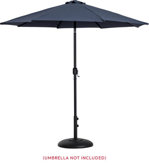 Meridian Furniture Cozumel Heavy Duty Steel Patio Umbrella Base with Wheels for Outdoor Stability and Support Black 350Black