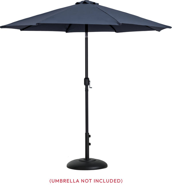 Meridian Furniture Cozumel Heavy Duty Steel Patio Umbrella Base with Wheels for Outdoor Stability and Support Black 350Black