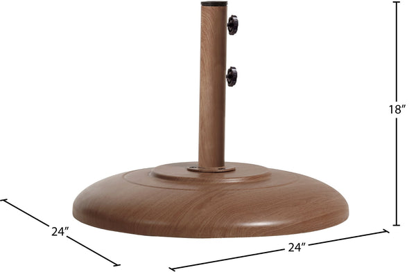 Meridian Furniture Cozumel Heavy Duty Steel Patio Umbrella Base with Wheels for Outdoor Stability and Support Teak 350Teak