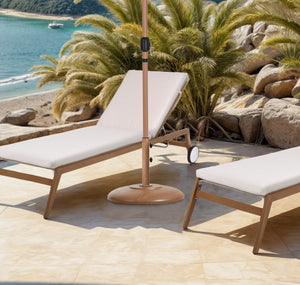 Meridian Furniture Cozumel Heavy Duty Steel Patio Umbrella Base with Wheels for Outdoor Stability and Support Teak 350Teak