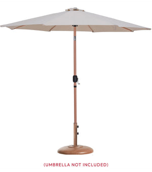 Meridian Furniture Cozumel Heavy Duty Steel Patio Umbrella Base with Wheels for Outdoor Stability and Support Teak 350Teak