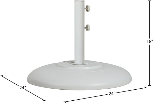 Meridian Furniture Cozumel Heavy Duty Steel Patio Umbrella Base with Wheels for Outdoor Stability and Support White 350White