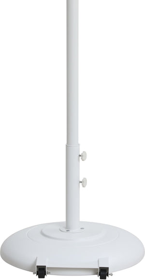 Meridian Furniture Cozumel Heavy Duty Steel Patio Umbrella Base with Wheels for Outdoor Stability and Support White 350White