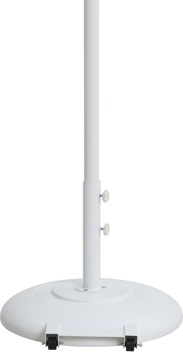 Meridian Furniture Cozumel Heavy Duty Steel Patio Umbrella Base with Wheels for Outdoor Stability and Support White 350White