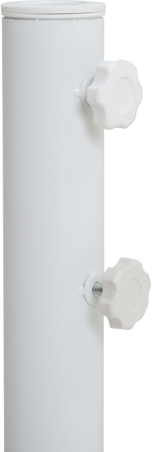 Meridian Furniture Cozumel Heavy Duty Steel Patio Umbrella Base with Wheels for Outdoor Stability and Support White 350White