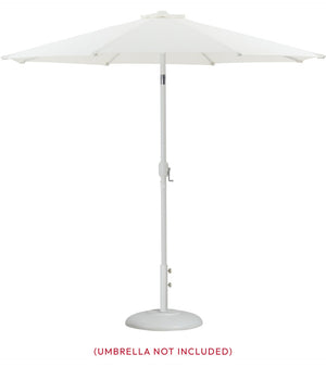 Meridian Furniture Cozumel Heavy Duty Steel Patio Umbrella Base with Wheels for Outdoor Stability and Support White 350White