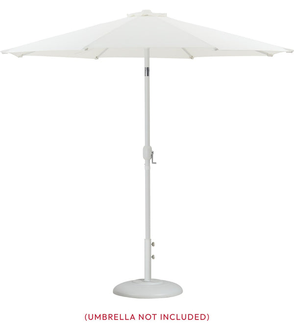 Meridian Furniture Cozumel Heavy Duty Steel Patio Umbrella Base with Wheels for Outdoor Stability and Support White 350White