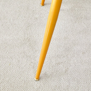 English Elm Modern minimalist sintered stone dining table with white marble-look top and sturdy metal legs, seats 4-6 comfortably Gold W1151S01018