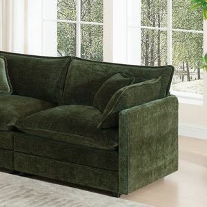English Elm 2-piece Modular Green Chenille Sofa Set with Deep Cushioned Seating for Living Room W714S00463