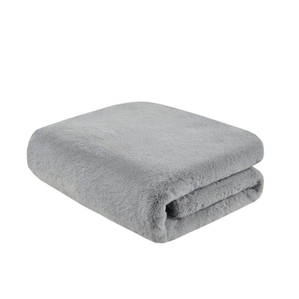 JLA Home Madison Park - Solid Premium Faux Fur Throw - Ultra-Soft 50x60in Velvet Reverse, OEKO-TEX Certified, Machine Washable Elegance MP50-8017