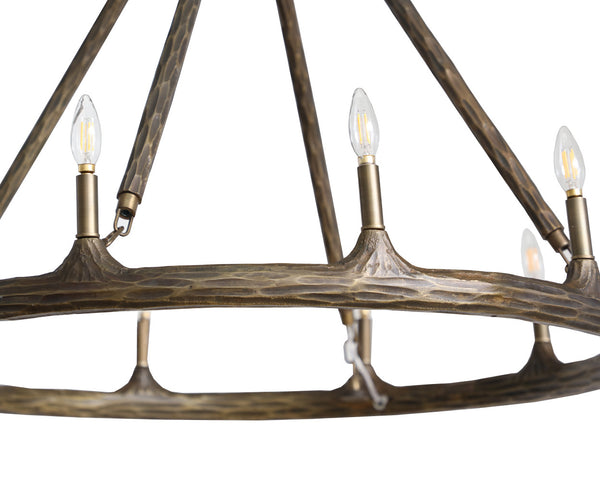 Sunpan Wolfgang Chandelier - Stunning Ceiling Fixture with 10 Bulbs, Elegant Design & Luxurious Finish Antique Brass